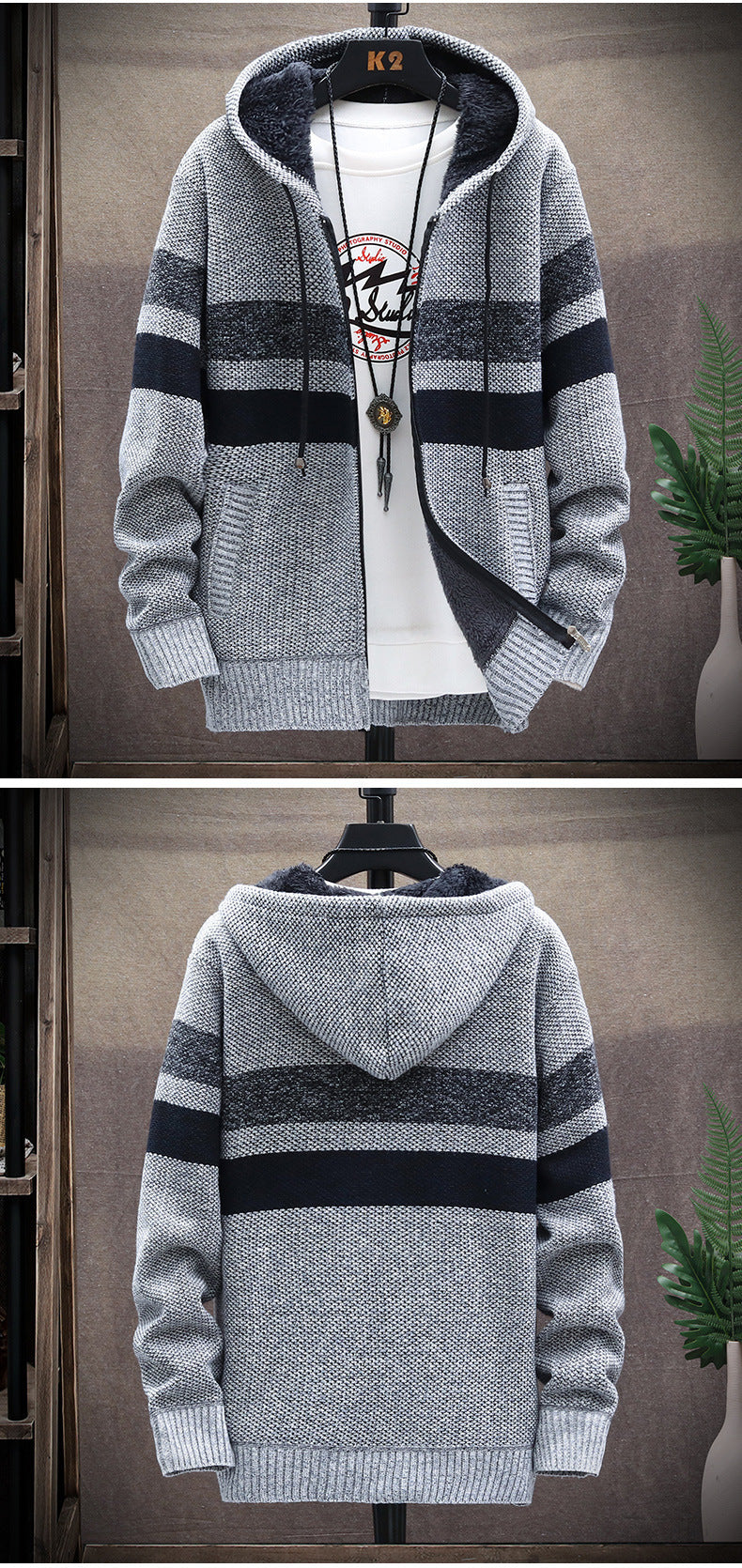 Knit sweater long sleeve sweater coat cardigan