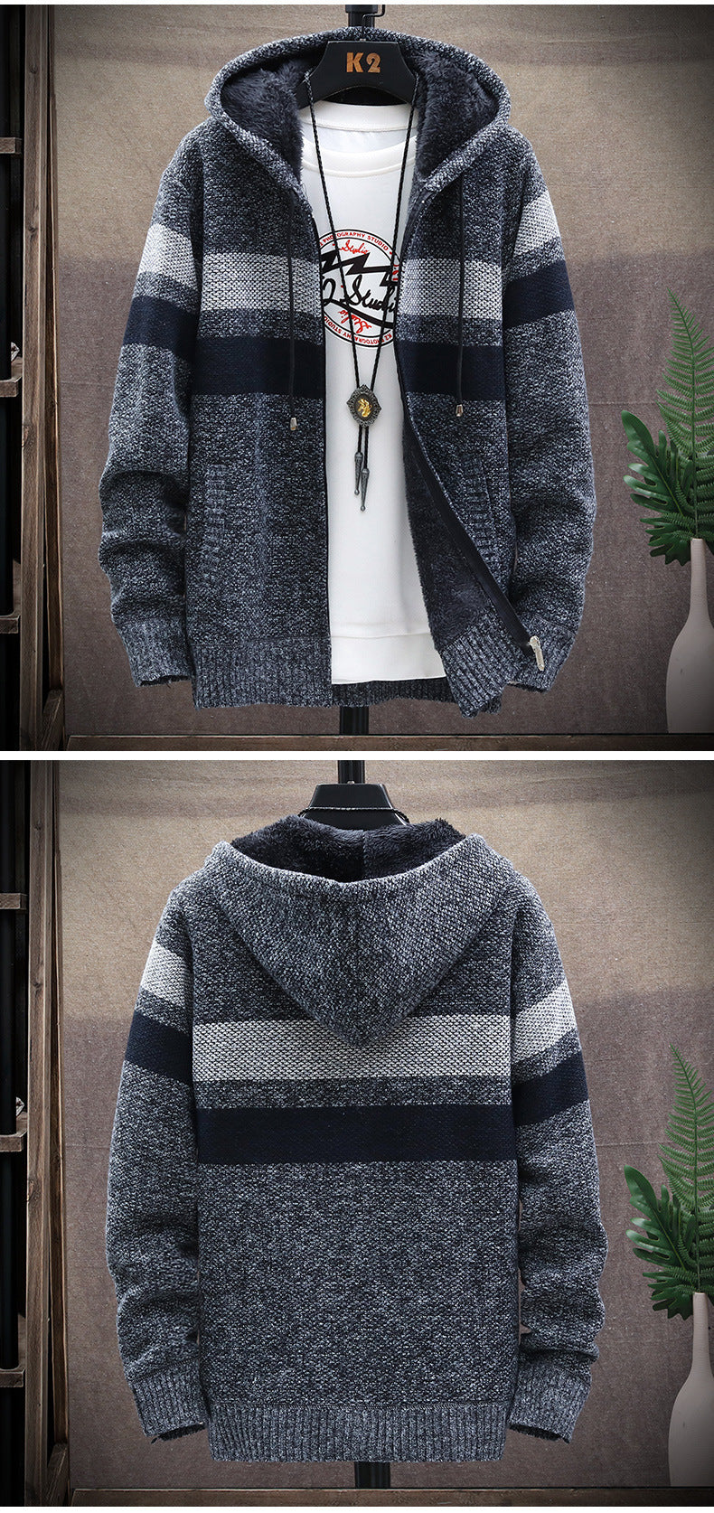 Knit sweater long sleeve sweater coat cardigan