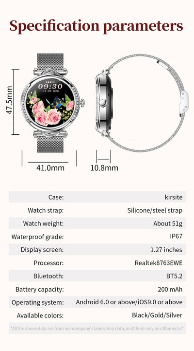 Female Intelligent Bluetooth Call Health Monitoring Watch